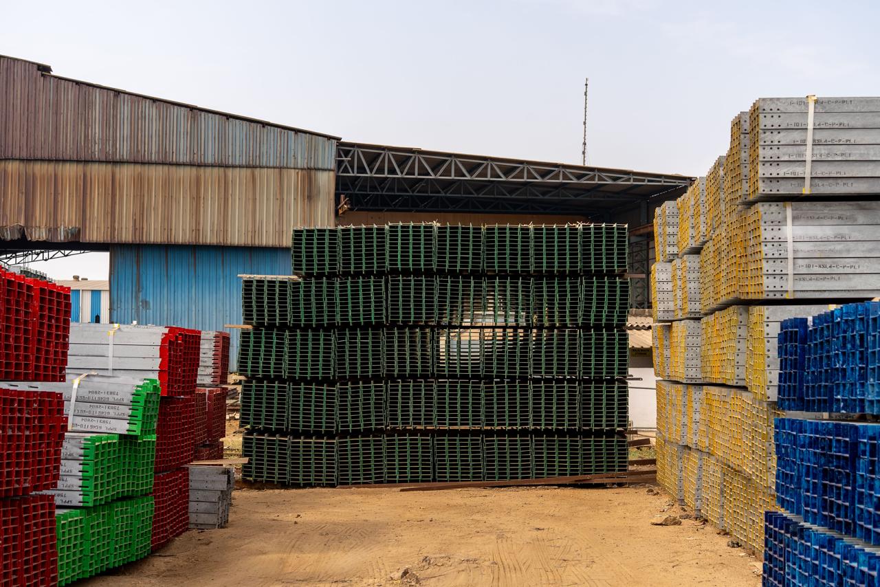 Formwork and steel components storage yard